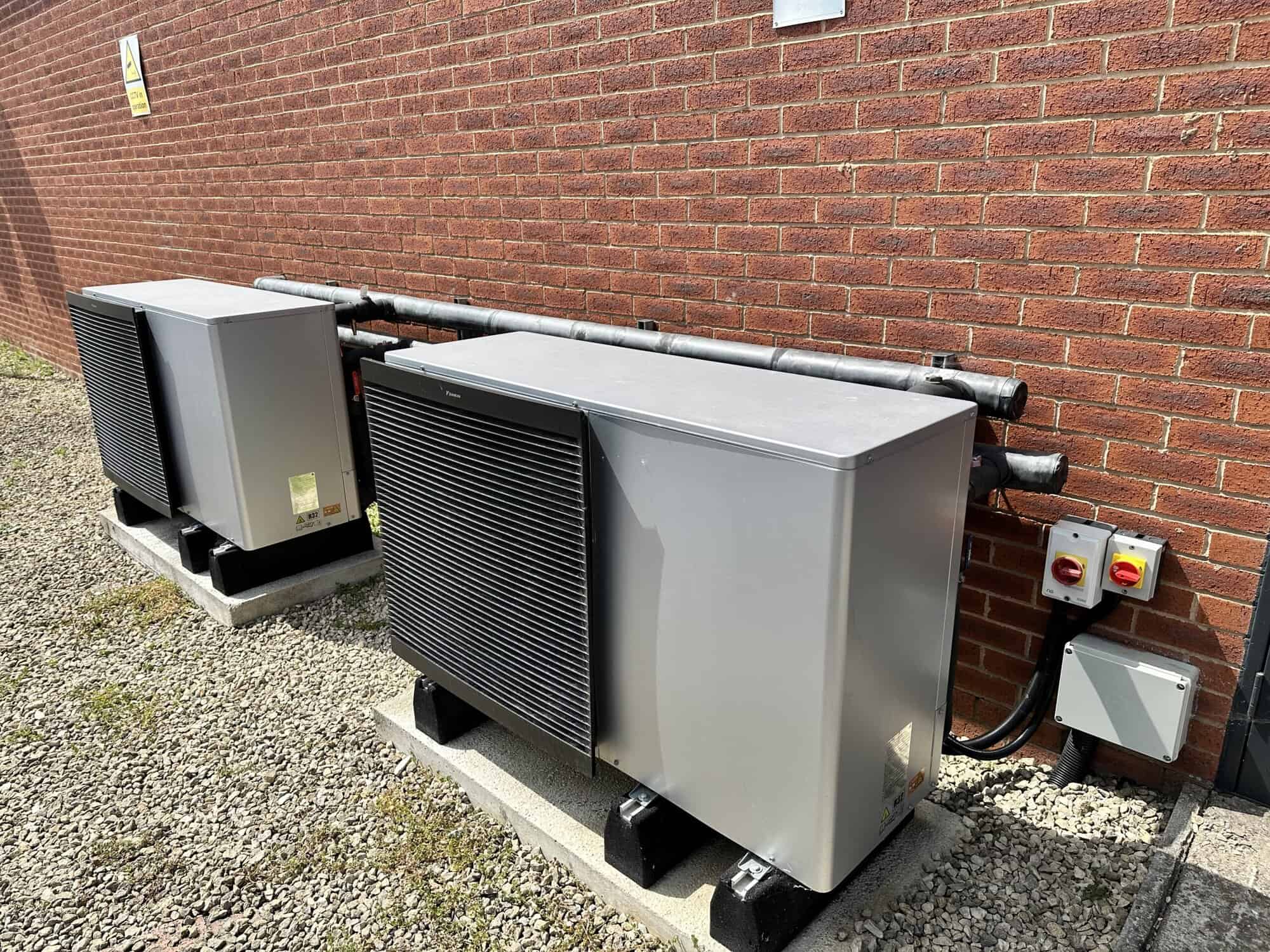 Air source Heat Pumps outside building