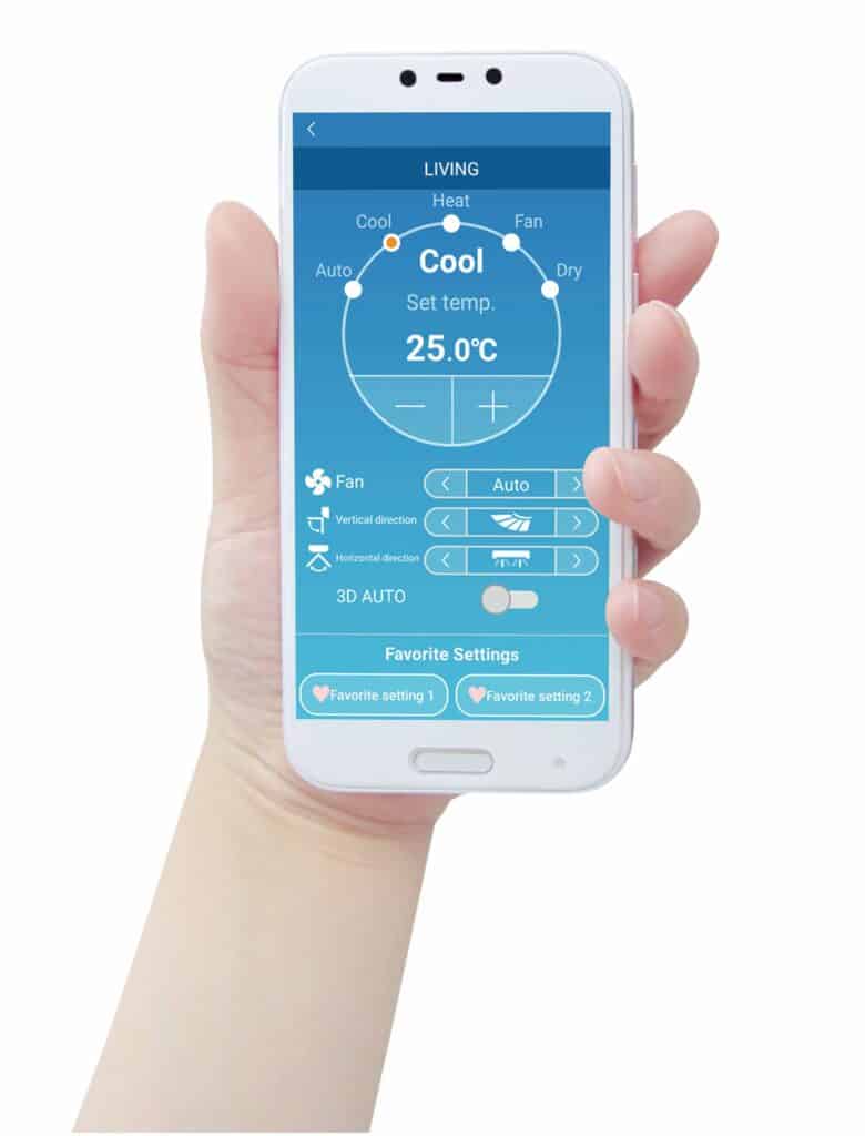 Smart app controlling air to air unit inside a residential home